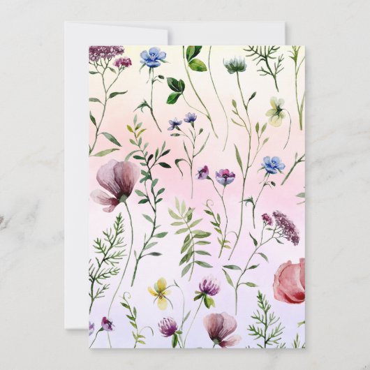 Rainbow Wildflower Boho 1e verjaardag Kaart (Achterkant)