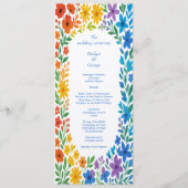 Rainbow Wildflower Rustic Floral Wedding menu (Achterkant)