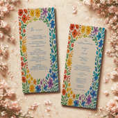 Rainbow Wildflower Rustic Floral Wedding menu