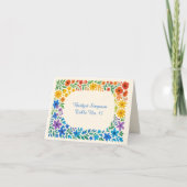 Rainbow Wildflower Rustic Wedding gastenkaart Bedankkaart (Voorkant)
