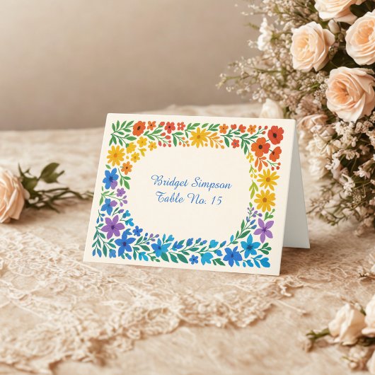 Rainbow Wildflower Rustic Wedding gastenkaart Bedankkaart