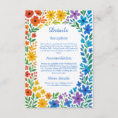 Rainbow Wildflower Rustieke Bloemen Huwelijk Informatiekaartje (Voorkant)