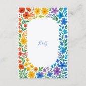 Rainbow Wildflower Rustieke Bloemen Huwelijk Informatiekaartje (Achterkant)