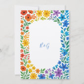 Rainbow Wildflower Rustieke Bloemen Huwelijk Kaart (Achterkant)