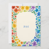 Rainbow Wildflower Rustieke Bloemen Huwelijk Kaart (Achterkant)