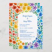 Rainbow Wildflower Rustieke Bloemen Huwelijk Kaart (Voorkant / Achterkant)