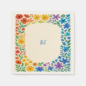 Rainbow Wildflower Rustieke Bloemen Huwelijk Servet (Voorkant)