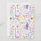 Rainbow Wildflowers Baby Girl 1st Birthday Spring Kaart (Achterkant)