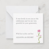 Rainbow Wildflowers Gold Script Dank u Notitiekaartje (Achterkant)