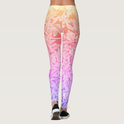 Rainbow William Morris Pattern Floral Boho Leggings (Achterkant)