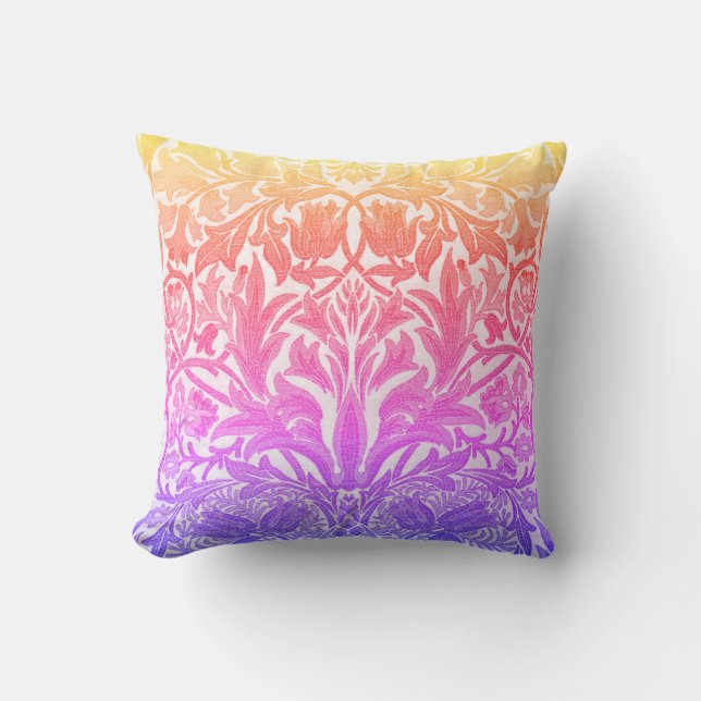 Rainbow William Morris  Style Floral Kussen (Voorkant)