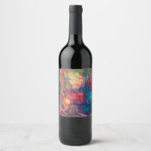 Rainbow Wine Label Kleurrijke Partij Drink Label Wijn Etiket (Voorkant)