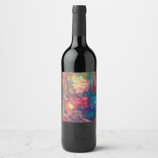 Rainbow Wine Label Kleurrijke Partij Drink Label Wijn Etiket (Voorkant)