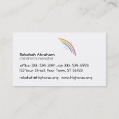 Rainbow Winged Dove Visitekaartje (Achterkant)