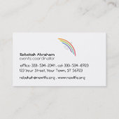 Rainbow Winged Dove Visitekaartje (Achterkant)