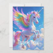 Rainbow Winged Prancing Unicorn Bedankkaart (Voorkant)