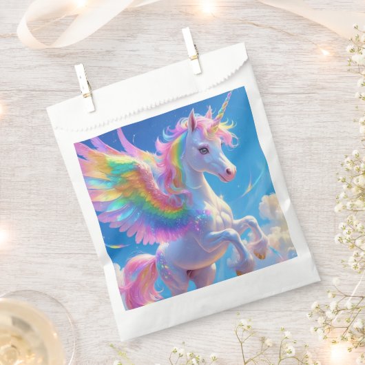 Rainbow Winged Prancing Unicorn Bedankzakje (Geknipt)