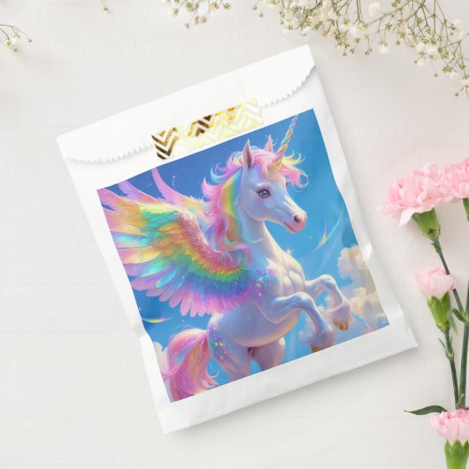 Rainbow Winged Prancing Unicorn Bedankzakje (Gezegeld)