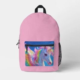 Rainbow Winged Prancing Unicorn  Bedrukte Rugzak