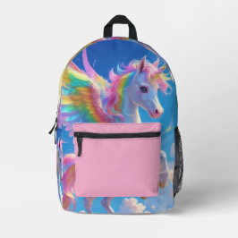 Rainbow Winged Prancing Unicorn  Bedrukte Rugzak