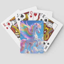 Rainbow Winged Prancing Unicorn Pokerkaarten