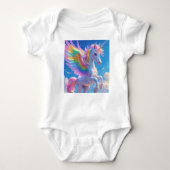 Rainbow Winged Prancing Unicorn Romper (Voorkant)