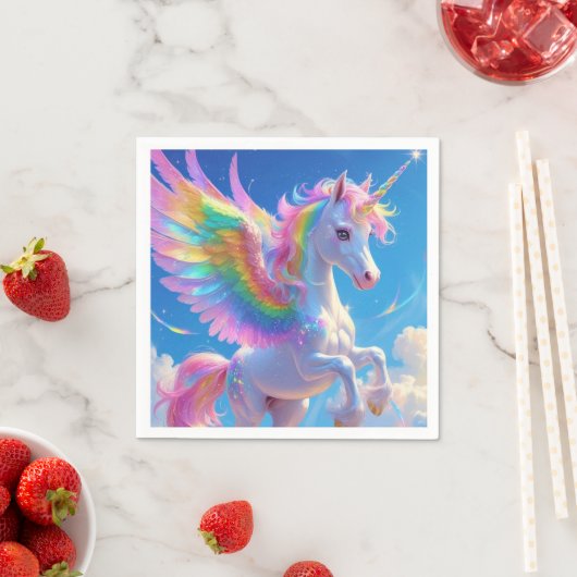 Rainbow Winged Prancing Unicorn Servet (Insitu)