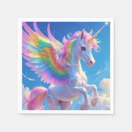 Rainbow Winged Prancing Unicorn Servet