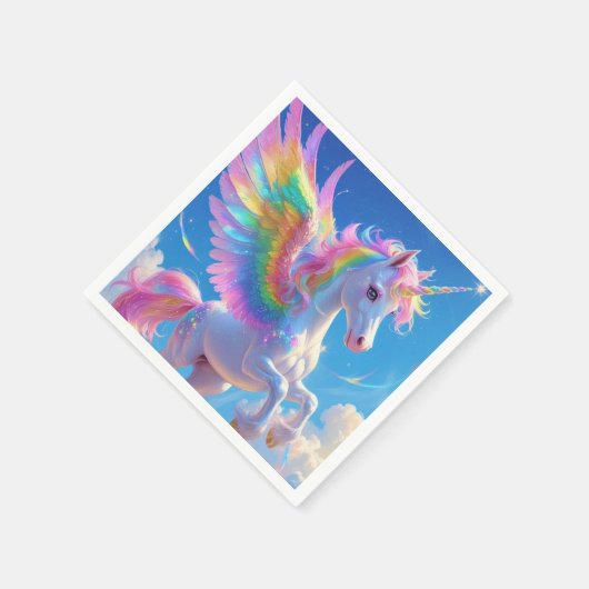 Rainbow Winged Prancing Unicorn Servet (Hoek)