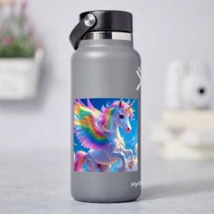 Rainbow Winged Prancing Unicorn Sticker