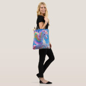 Rainbow Winged Prancing Unicorn Tote Bag (Op model)