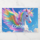 Rainbow Winged PrancingEten en drinken Label Set Voedselcontainer Etiket (Enkel label)