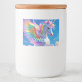 Rainbow Winged PrancingEten en drinken Label Set Voedselcontainer Etiket (Voorkant)