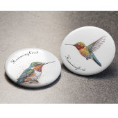 Rainbow Wings: Vibrant Hummingbird Art, op maat Button Flesopener