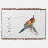 Rainbow Wings: Vibrant Hummingbird Art, op maat Deken (Voorkant)