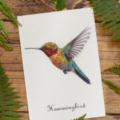 Rainbow Wings: Vibrant Hummingbird Art, op maat Feestdagenkaart