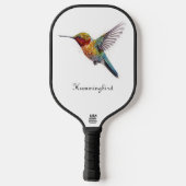 Rainbow Wings: Vibrant Hummingbird Art, op maat Pickleball Paddle (Achterkant)