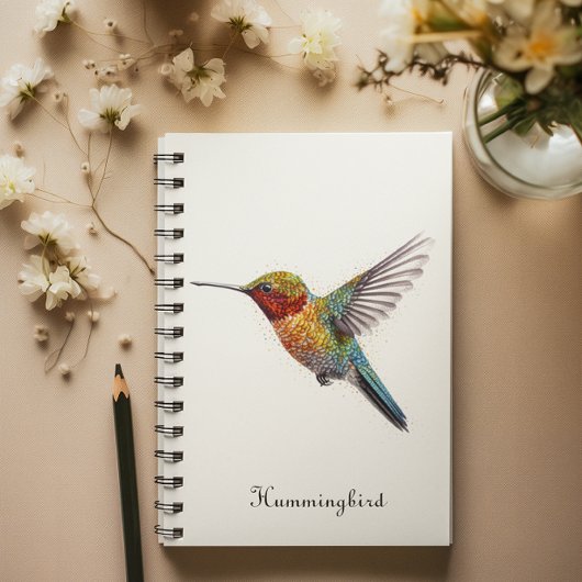 Rainbow Wings: Vibrant Hummingbird Art, op maat Planner