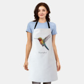 Rainbow Wings: Vibrant Hummingbird Art, op maat Schort (Gedragen)