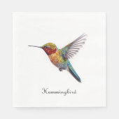 Rainbow Wings: Vibrant Hummingbird Art, op maat Servet (Voorkant)