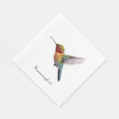 Rainbow Wings: Vibrant Hummingbird Art, op maat Servet (Hoek)