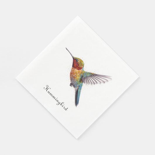 Rainbow Wings: Vibrant Hummingbird Art, op maat Servet (Hoek)