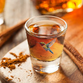 Rainbow Wings: Vibrant Hummingbird Art, op maat Shot Glas