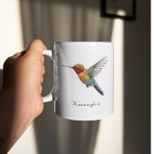 Rainbow Wings: Vibrant Hummingbird Art, op maat Tweekleurige Koffiemok