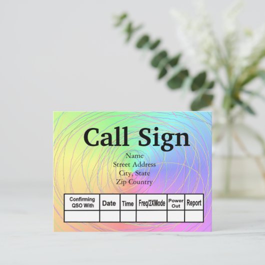 Rainbow & Wire Ham Radio QSL-kaarten Briefkaart (Staand voorkant)