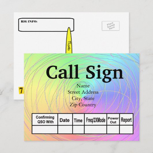 Rainbow & Wire Ham Radio QSL-kaarten Briefkaart (Voorkant / Achterkant)