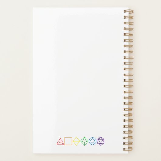 Rainbow Wireframe Dice Planner (Achterkant)