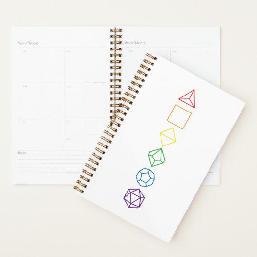 Rainbow Wireframe Dice Planner (Display)