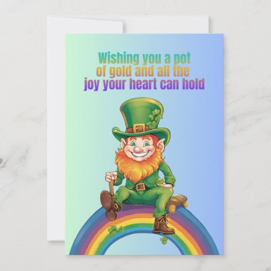 Rainbow Wishes: A Pot of Gold & Joy - St. Patrick' Kaart (Voorkant)