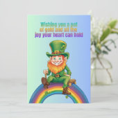 Rainbow Wishes: A Pot of Gold & Joy - St. Patrick' Kaart (Staand voorkant)